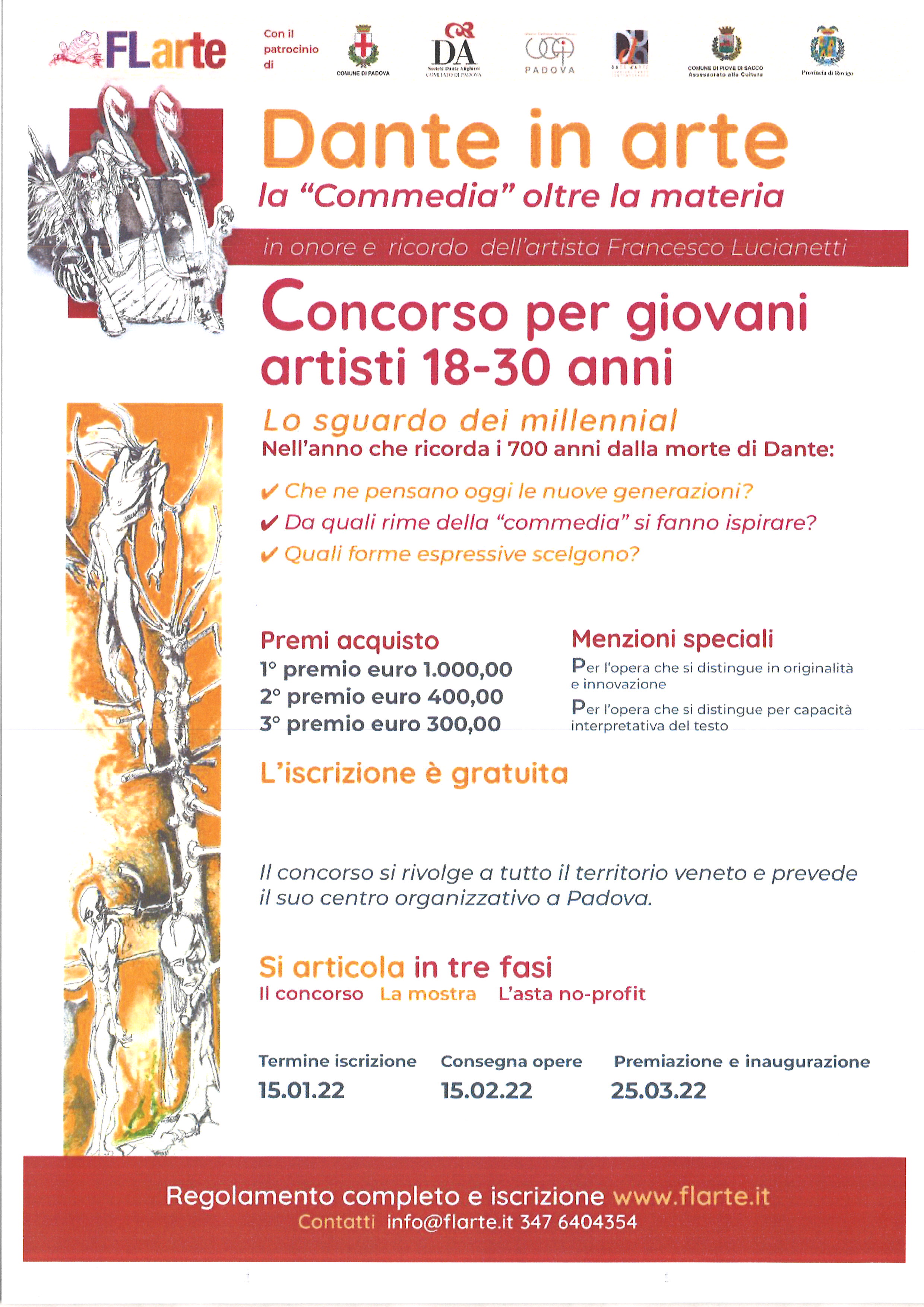 Dante in arte: concorso per giovani artisti 18 – 30 anni